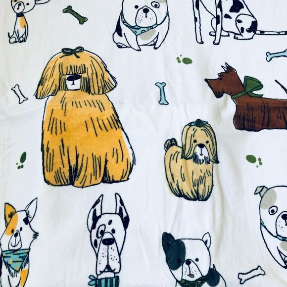 Cute Whimsical Dog Cartoon Print 2-pc Cotton Bath Towels Set - Picture 3 of 5